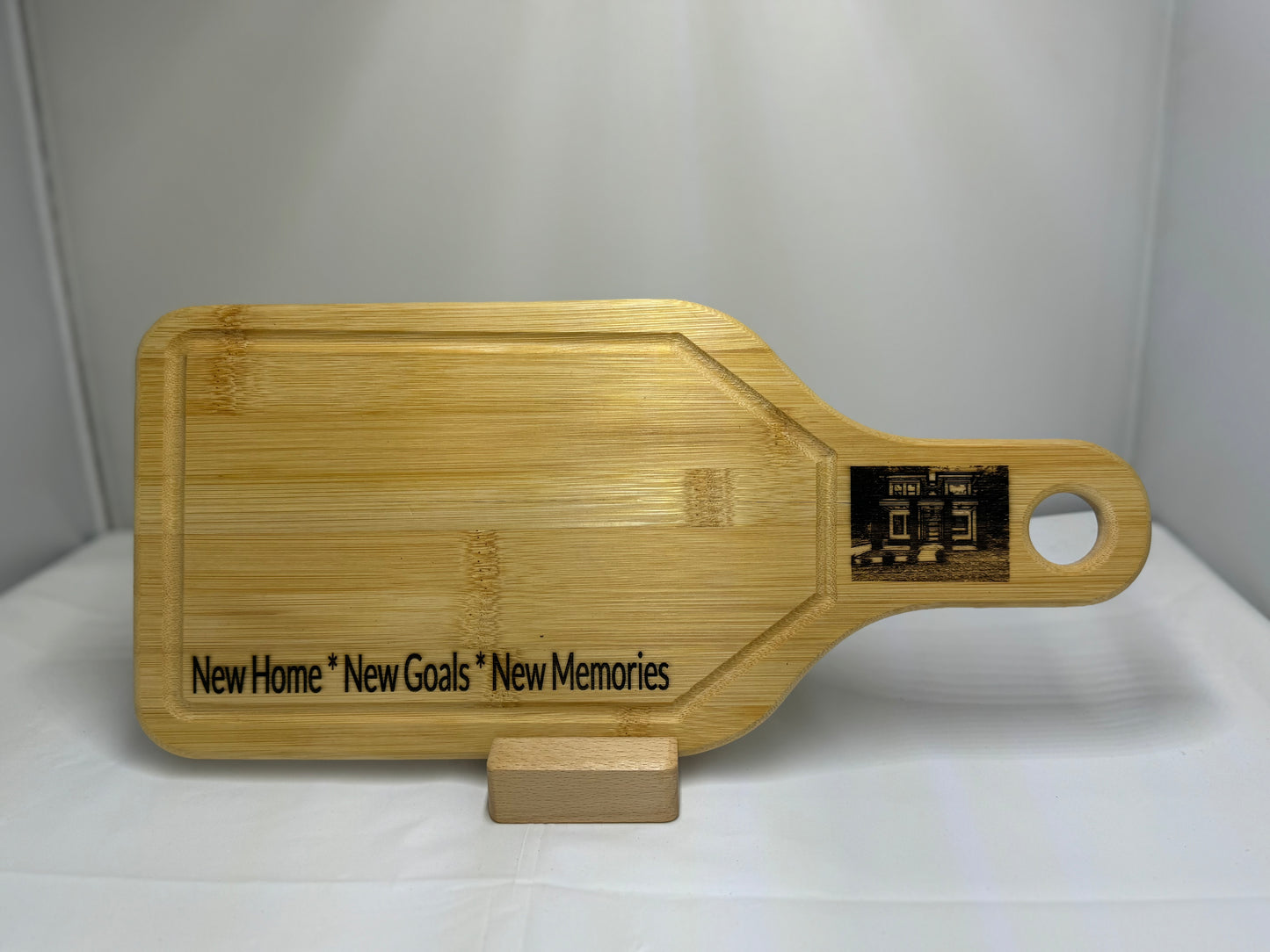 Dual-Slot Wooden Block Phone & Smart Device Holder