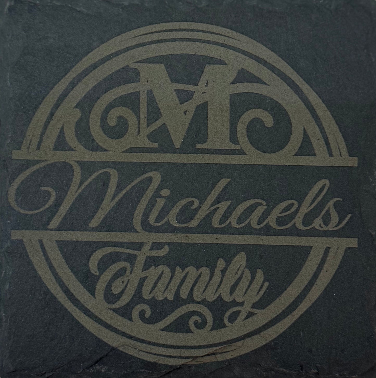 Personalized Slate Coasters - Family Name Collection