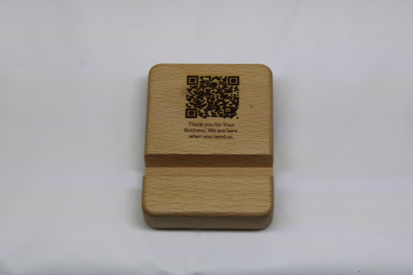 Dual-Slot Wooden Block Phone & Smart Device Holder